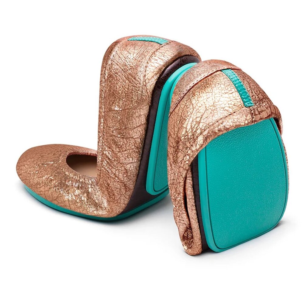 Tieks Rose Gold Glam Leather Ballet Flats – Size 7